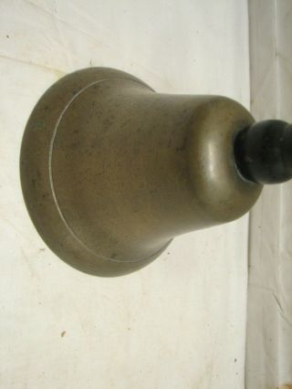 Early Brass/Bronze Dinner/Alarm School Teacher Hand Bell Desk Vintage Town Crier 3