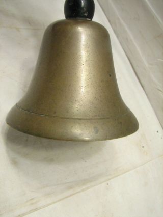 Early Brass/Bronze Dinner/Alarm School Teacher Hand Bell Desk Vintage Town Crier 4