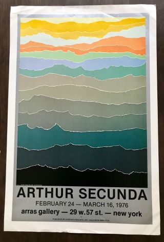 Vintage Abstract Art Print By Arthur Secunda York Gallery Exhibition Poster