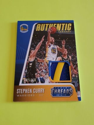 2018 - 19 Panini Authentic Threads 3 Color Patch Stephen Curry 5/10 Sp Rare Finals