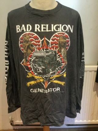 Bad Religion Generator Vintage 1992 European Tour L/s T Shirt Size Ex Large