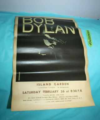 Vintage Bob Dylan Concert Poster Island Garden Hempstead Turnpike York
