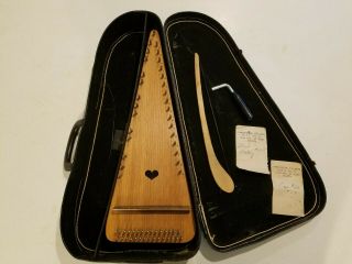Vintage Bowed Psaltery With Case