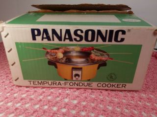 Vintage Panasonic Tempura Fondue Cooker Nf - 851e Nib Harvest Gold Retro 1960 1970