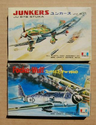 Two Vintage Nakamura (ex - Sanwa) Kits: Junkers Ju - 87b Stuka & Focke - Wulf Fw - 190d