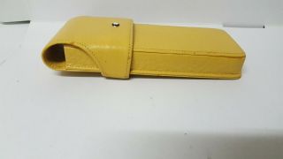 Vintage MONTBLANC yellow leather pen case pouch for 3 pen 3