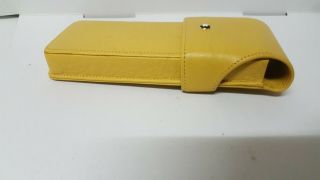 Vintage MONTBLANC yellow leather pen case pouch for 3 pen 4