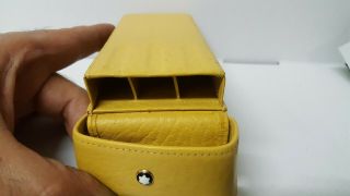 Vintage MONTBLANC yellow leather pen case pouch for 3 pen 5