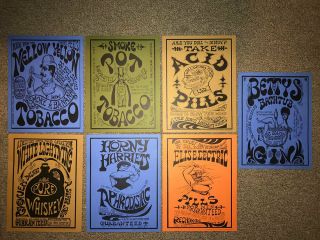 Paul - Marshall True Vintage Set Of 7 Psychedelic Posters 1967