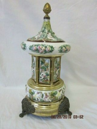 Vintage Italian Brevettato Carousel Music Box Lipstick Holder