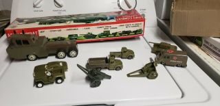 Vintage 1960 ' s Tin Friction ARMY COMBAT CARRIER Playset made in Japan 4