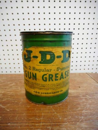 Vintage J D D John Deere Gun Grease Advertising Dealer Full Can Johns Neal Nebr