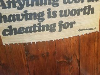 Rare W.  C.  Fields Quote Bamboo Tapestry Wall Hanging Vintage 4