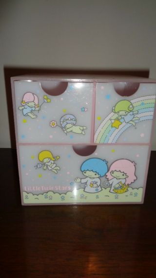 Sanrio Vintage 1976 Little Twin Stars Japan Baby Pink 3 Drawer Jewelry Box Chest