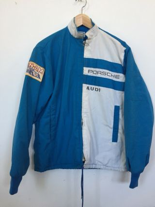 Vintage 1970’s Porsche Audi Can Am Racing Jacket Swingster Rare Two Tone 60’s