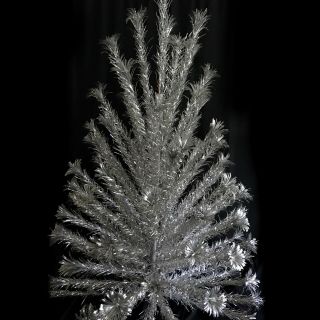 Vintage 50s 60s Mid Century 6 ' Pom Pom Sparkler Silver Aluminum Christmas Tree 5
