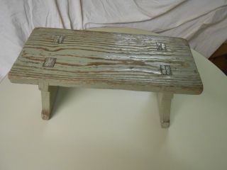 Vintage Well Made Mortise & Tenon Milking Step Stool Painted Mission Primitive 2