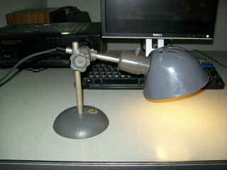 Vintage O.  C.  White Industrial Machine Age Laboratory,  Desk,  Table Lamp Light 2