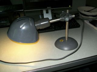 Vintage O.  C.  White Industrial Machine Age Laboratory,  Desk,  Table Lamp Light 4