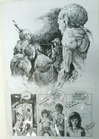 Art Vince Locke 1980 Vincent Rare Comic Book Page Signed - Dead World ?