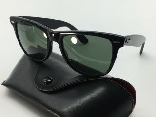 Vintage Bausch & Lomb Ray Ban Sunglasses Usa Wayfarer Black 54mm Atomic B&l B L