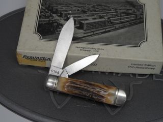 Vintage Remington R106 75th Anniversary Silver Bullet Folding Jack Knife NOS 2