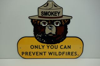 Smokey Bear 1/8 " Metal Heavy Enamel Only You Can Prevent Wildfires 12 " X 14 "