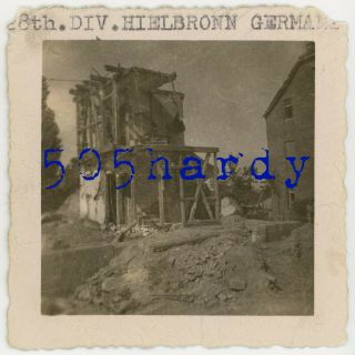 Wwii Us Gi Photo - Overall View Of Destroyed Home & Rubble In Heilbronn Germany