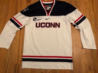Rare White Uconn Connecticut Huskies Nike Hockey Jersey Men 