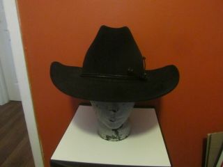 Mens Stetson 4x Beaver Cowboy Hat Black Size 7 1/2