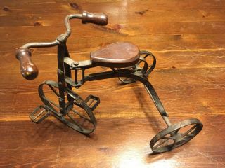 Vintage Mini Tricycle Decor/toy Vintage Wood & Metal.
