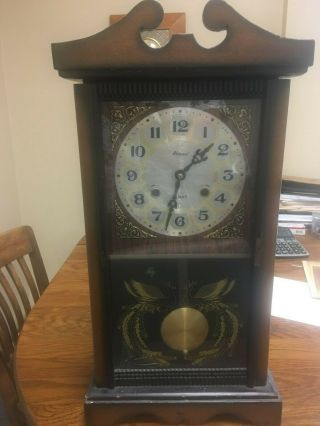 Alaron 31 Day Pendulum Key Wind Wall Clock Vintage Regulator
