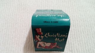 Vintage Popup Tiki Matchbook Christina ' s Hut Corona Del Mar CA 8