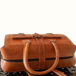 Leather duffel bag,  Vintage medical bag leather Doctor bag Purse,  Brown bag 7