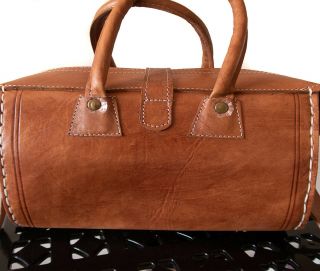 Leather duffel bag,  Vintage medical bag leather Doctor bag Purse,  Brown bag 8