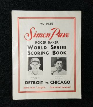 1935 World Series Program Game 1 Detroit Tigers Chicago Cubs Vintage Navin Field