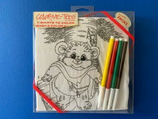 Star Wars Ewoks Wicket Color - Me - Tees - Vintage 1987 T - Shirt & Washable Markers