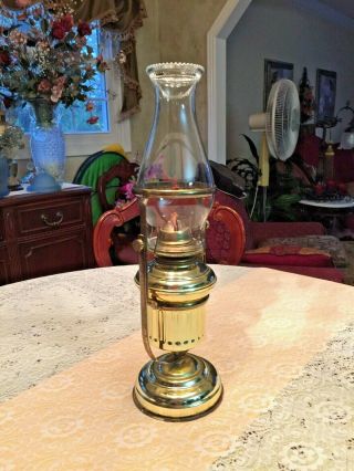 Vintage Oil Burning Brass Kerosene Lamp HOMCO Interior Wall Hung Or Table Lamp 4