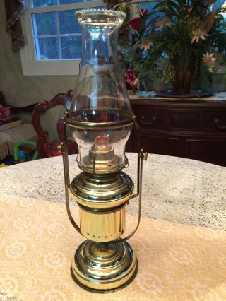 Vintage Oil Burning Brass Kerosene Lamp HOMCO Interior Wall Hung Or Table Lamp 8