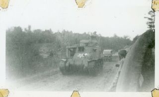 Org Wwii Photo: Us Army M3 Lee Tank Traversing Road Eto