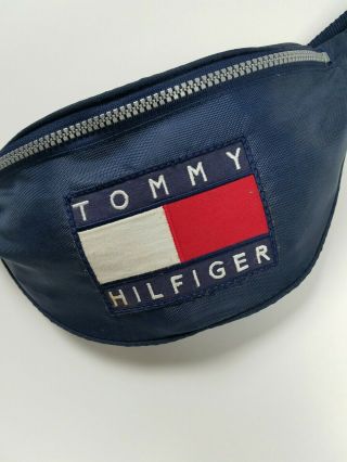 Rare Vintage 1990s Tommy Hilfiger Flag Spell Out Fanny Pack Hip Pack Butt Bag.