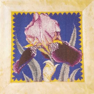 Ehrman Elian Mccready Tapestry Needlepoint Kit Iris Mini Floral Vintage 1996 9x9
