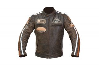 Leather Vintage Retro Style Motorcycle Motorbike CE Armoure Protection Jacket 6