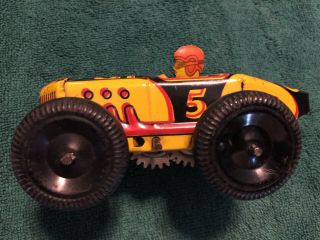 Vintage Marx Tin Litho Wind Up Mechanical Race Car In Red 5