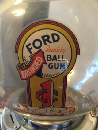 Ford Gum & Machine Co.  Inc.  - 1 Cent Gumball Machine - Vintage -