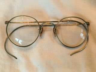 Vintage Antique Round Wire Frames Eyeglasses Glasses John Lennon Gandhi Style