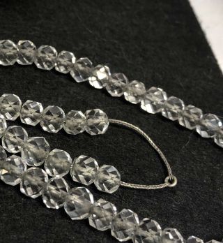 Vintage SPARKLING “FACETED CRYSTAL” BEAD CHAIN - STRUNG FLAPPER NECKLACE (58”) 8