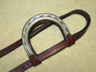 VINTAGE CIRCLE Y One Ear Headstall Bridle with ALPACA SILVER & HORSE HAIR ACCNTS 2