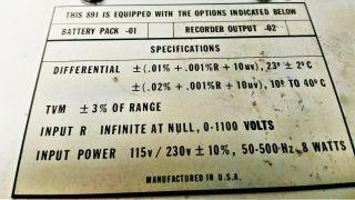 Vintage Fluke 1190 891A DC Differential Voltmeter 3