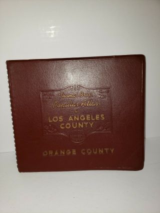 Vintage 1957 Thomas Bros Atlas Orange And Los Angeles County Street Information